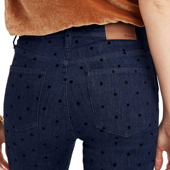 Madewell 9" Mid-Rise Skinny Jeans: Flocked Dots Edition - Picture 2 of 3